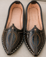 Royal Black Leather Jodhpuri Mojari