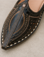 Royal Black Leather Jodhpuri Mojari - Image 5