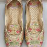 Champagne Floral Heritage Embroidered Jodhpuri Mojari