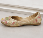 Champagne Floral Heritage Embroidered Jodhpuri Mojari - Image 6
