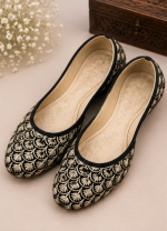 Midnight Silver Scallop Embroidered Jodhpuri Mojari - Image 6