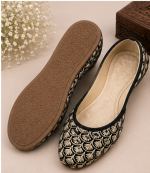 Midnight Silver Scallop Embroidered Jodhpuri Mojari - Image 5