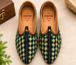 Black Gold Diamond Handwoven Jodhpuri Mojari