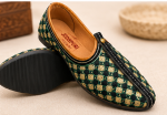 Black Gold Diamond Handwoven Jodhpuri Mojari - Image 5