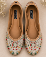 Ivory Floral Heritage Embroidered Jodhpuri Mojari