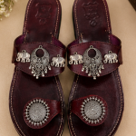 Royal Elephant Oxidized Toe-Ring Sandal