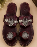 Royal Elephant Oxidized Toe-Ring Sandal
