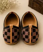Royal Check Weave Ethnic Jodhpuri Mojari & Rajasthani Shoes For Men - Image 5