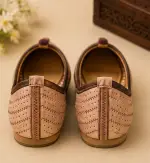 Sandstone Leather Punch Work Ethnic Jodhpuri Mojari & Rajasthani Shoes For Men - Image 3