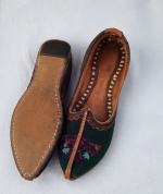 Emerald Floral Handcrafted Ethnic Jodhpuri Mojari & Rajasthani Shoes For Men - Image 3